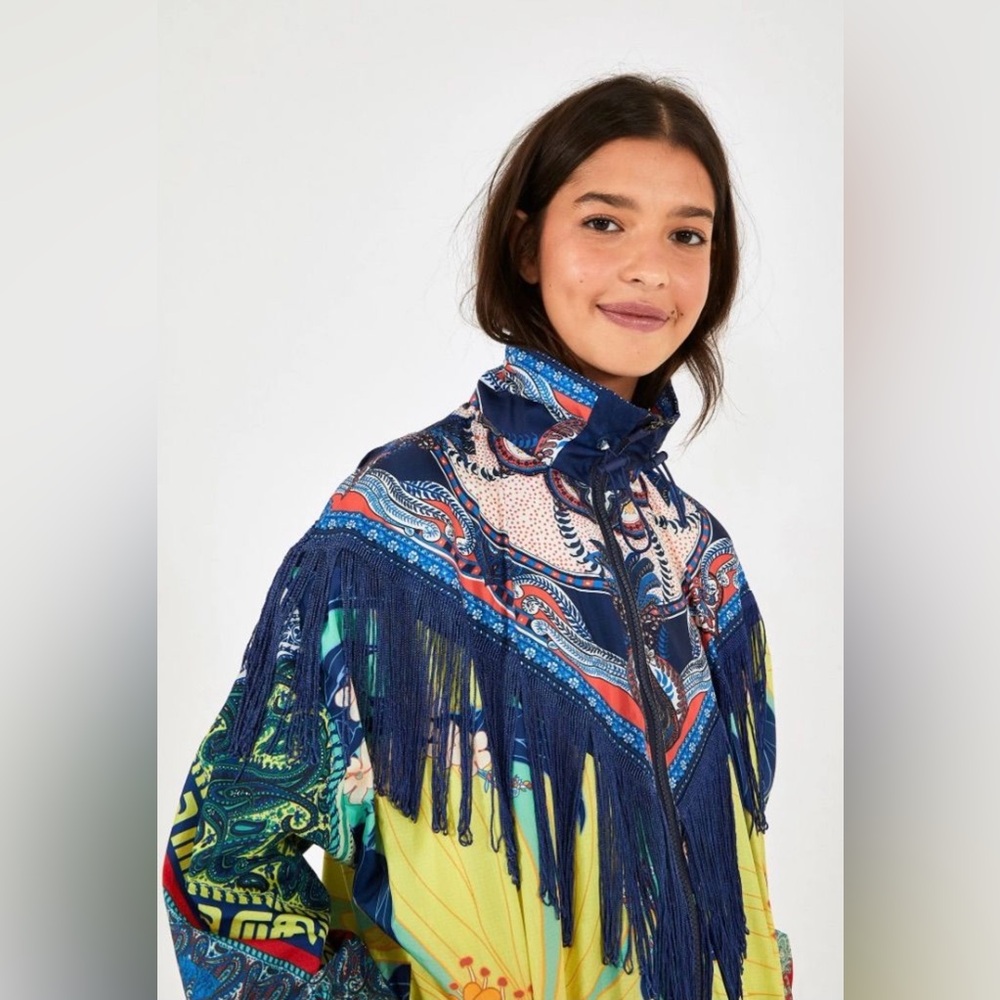 Farm Rio tassel and fringe windbreaker Size L